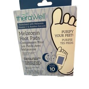 TheraWell Melatonin Foot Pads 10 Count Sleep Aid Vitamin C‎ Bamboo Extract TW807